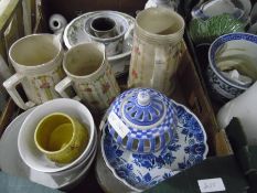 Large quantity of various ceramics including Royal Worcester porcelain coffee pot in white with a