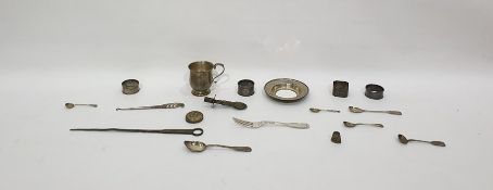 Silver christening mug by Adie Brothers Ltd, Birmingham 1939, of plain form with scroll handle,