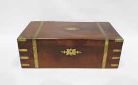 19th century mahogany and brass-bound writing slope