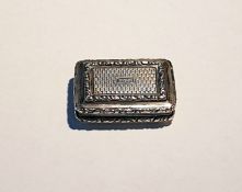 Early 19th century silver vinaigrette, indistinctly hallmarked, possibly by John Thropp, rectangular