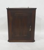 19th century oak wall-hanging corner cupboard, the