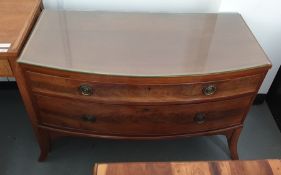Bowfront chest of two drawers and a painted two-dr