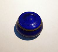 Norwegian silver and blue enamel cachou pot and co