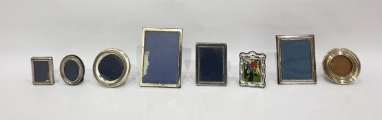 Silver photograph frame of rectangular form, 14cm x 10cm and various other assorted silver