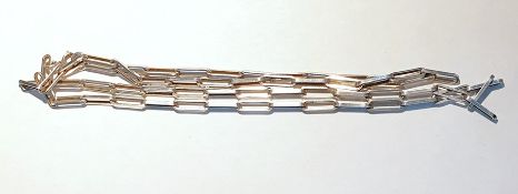 Sterling silver chain necklace of long bar links (