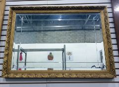 20th century rectangular mirror with moulded frame, 86cm x 61cm