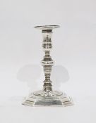 Queen Anne silver Britannia standard taper stick,