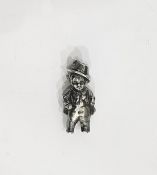 Edwardian silver rattle, figure of a child in hat, indistinctly hallmarked, probably Birmingham