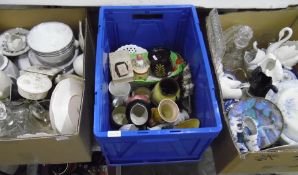 Assorted ceramics including Noritake 'Evening Mood' part dinner service, decanters, model of polar