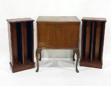 Pair of 20th century mahogany CD racks and a walnut record cabinet (3)