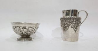 Edwardian silver bowl by A&J Zimmerman Ltd, Birmingham 1902, of circular form with a band of