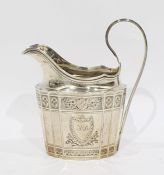 George III silver cream jug of shouldered and flut