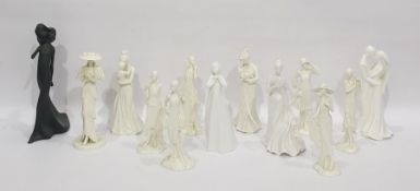 Seven Royal Worcester figurines from the 1920's Vogue collection, two Royal Worcester limited