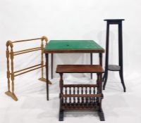 Two-tier plant stand, a magazine rack, a towel rail and a folding card table (4)