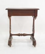 Early Victorian oak single drawer side table, the rectangular top with moulded edge above a single