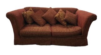 Three-seat red ground sofa