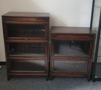 20th century oak three-sectional bookcase and similar two-sectional bookcase (2)