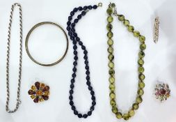 One box of assorted costume jewellery, to include two 9 carat gold chains, small quantity of 9 carat