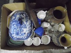 Assorted ceramics including Doulton silicon Lambethware jug decorated with a band of putti and