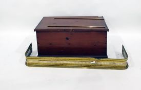 Pine chest and a brass fire curb (2)