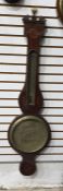 Rosewood and inlaid banjo-type barometer, the dial marked 'G Tognetti & Co of Portsmouth'