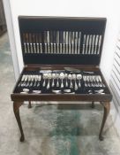 20th century mahogany canteen of electroplated cut