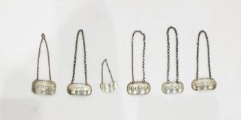 Pair of George III silver wine labels, maker's mark 'EM' (possibly by Edward Mayfield), London 1808,