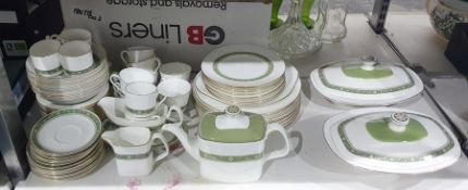Royal Doulton 'Rondelay' part dinner service including two lidded tureens, teapot, cups and saucers,