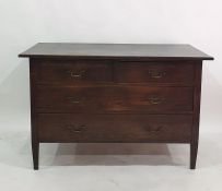 20th century oak chest of two short over two long drawers, 127.5cm x 84.5cm and a mahogany framed