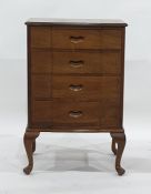 A 20th century Eastern chest of four long drawers, to cabriole supports, 53.5cm x 83cm