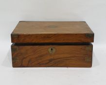 19th century walnut writing slope 35cm x 15.5cm