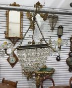 Two glass electroliers with glass drops (2)