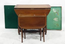 Assorted furniture to include a gateleg table, a Sutherland table, an oak tambour-fronted desk