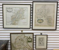 Robert Morden colour map of Gloucestershire and another of Oxfordshire