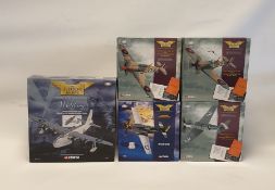 5 Boxed Corgi Aviation Archive diecast models to include 'Messerschmitt Bf109E', 'Spitfire MkI -