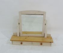 A 20th century dressing table swing mirror above two drawers