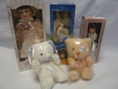 Four Leonardo collection porcelain dolls, a regency collection collectable doll, Windsor