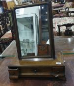 18th century dressing table mirror above three ogee drawers, to ogee bracket feet
