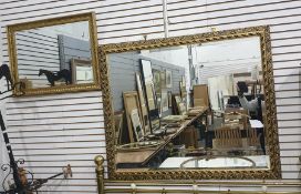 A 20th century rectangular wall mirror with moulded frame, 107cm x 128cm