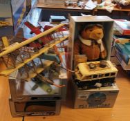 Assortment of aviation related toys including Jayland airplanes, Collection Armour P51 Mustang,