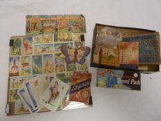 Small quantity of wooden and paper toys to include Remploy puzzle pyramid, Titbits Teazer no 4,