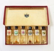 Moehr six bottles of floral perfumes to include Mimosa and Muguet in original boxes inscribed 