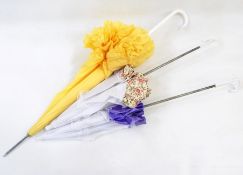 Three boxes of assorted theatrical items including shoes, belts, handbags, parasols (not vintage)