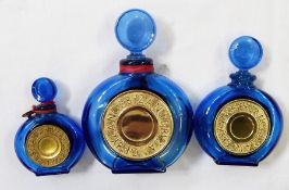 A large Panthere du Cartier bottle with satin glass, panther side handles, 17cm high, Byzance by