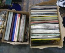 Two boxes of assorted LP records to include mainly classical recordings, Adge Cutler 