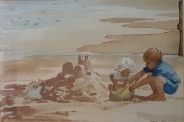 Raymond (20th Century) Watercolour Beach Scene, signed and dated '92 lower left 22 x 32 cm
