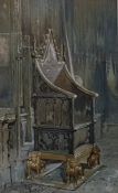 John Crowther (1837-1902) Watercolour Study of a chair, signed and dated lower left, 26 x 16.5 cm