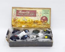 'Henselite' (Junior) carpet bowls with eight bowling bowls, made in Australia, with box