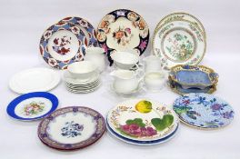 Quantity of English pottery and porcelain to include five Shelley white Art Deco cups and six