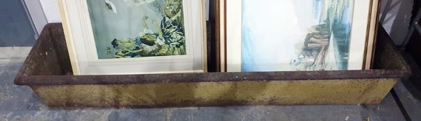 Large cast iron water trough 183 x 46 cms